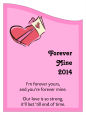 Forever Mine Valentine Day Curved Wine Labels 2.75x3.75